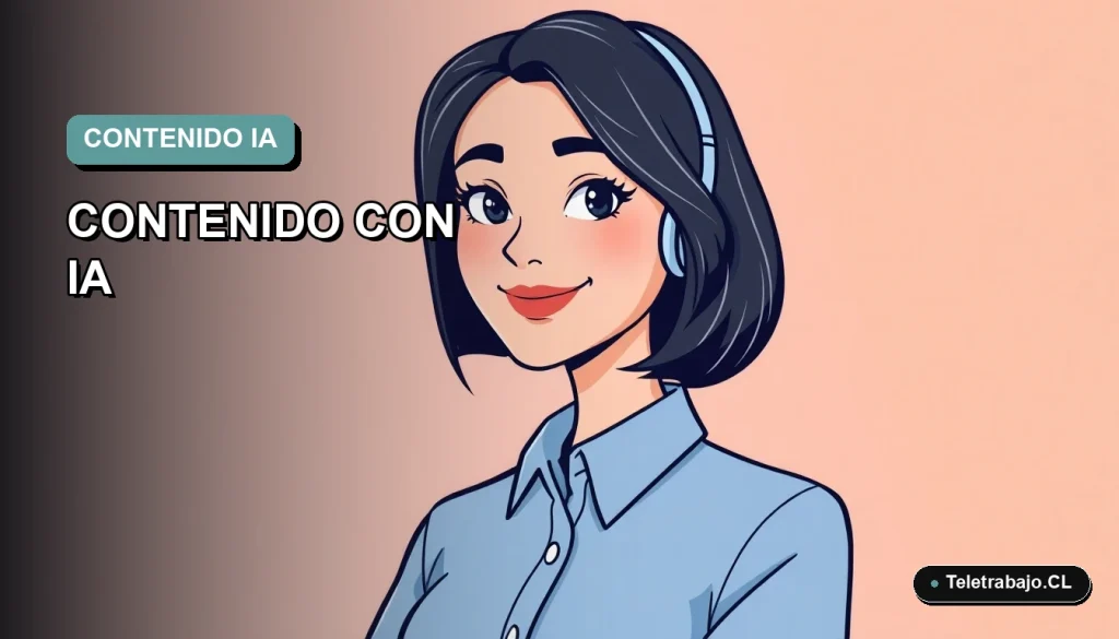 Ilustración vectorial plana moderna de una mujer profesional de tecnología trabajando de forma remota, con un fondo de gradiente suave. Representa la creación de contenido para redes sociales usando inteligencia artificial.
