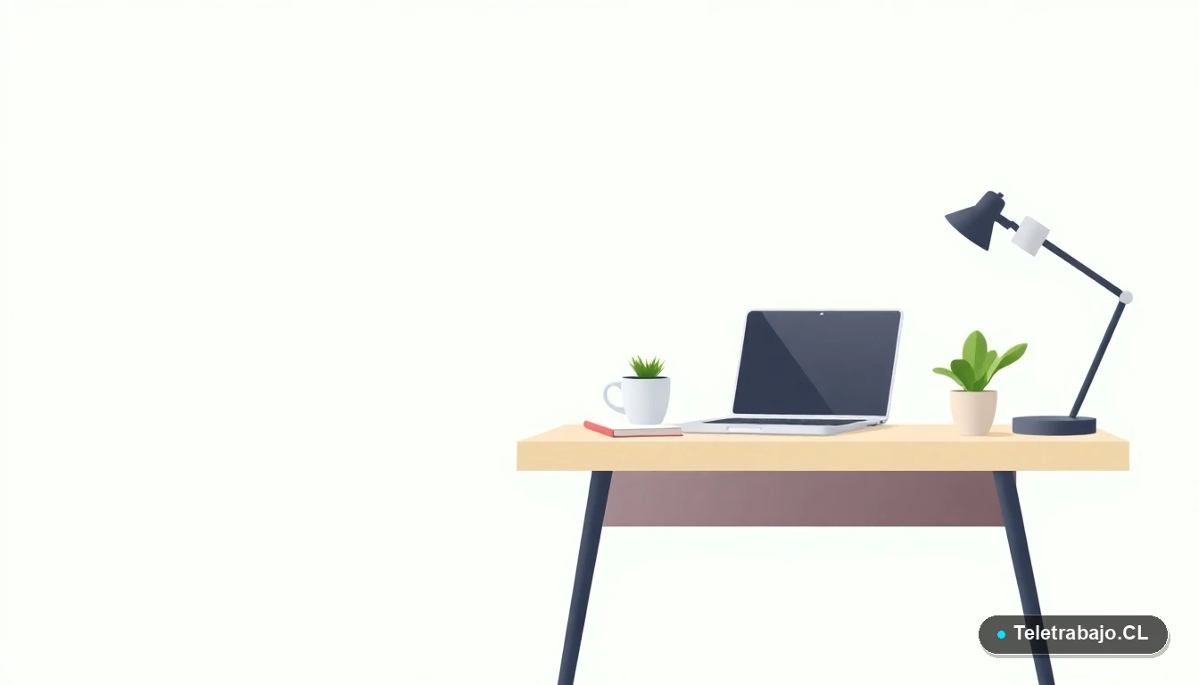 Escritorio moderno y minimalista con laptop, cuaderno, taza de café y una planta suculenta, sobre fondo degradado verde menta. Concepto de espacio de trabajo preparado.