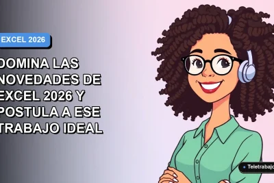 Ilustración vectorial plana de una mujer profesional feliz con un fondo de gradiente azul y morado, representando el dominio de las nuevas funciones de Excel.