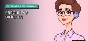Ilustración vectorial plana de estilo Corporate Memphis de una mujer profesional chilena en teletrabajo, sonriendo con confianza, sobre fondo degradado de color teal y azul.
