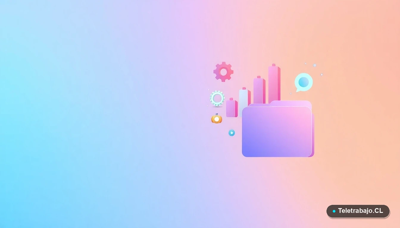 Composición abstracta de iconos de interfaz de usuario tecnológica, con gráficos y engranajes flotantes en estilo vectorial plano, sobre fondo degradado verde menta, representando estrategias de entrevista.