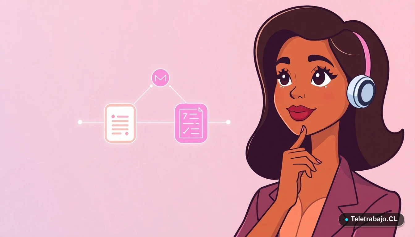 Profesional chilena utilizando prompts eficientes para herramientas de IA como Copilot y ChatGPT en el trabajo