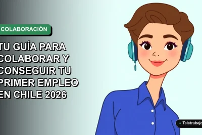 Ilustración plana corporativa de una mujer profesional chilena sonriente, con blusa azul, en un fondo degradado verde suave. Representa el dominio de herramientas digitales para el teletrabajo.