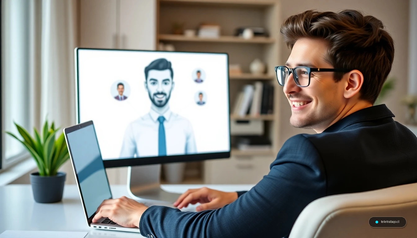 Persona preparando una entrevista de trabajo con ayuda de inteligencia artificial en una pantalla de ordenador