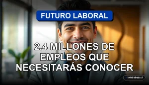 Un ejecutivo chileno sonriendo con confianza en una oficina moderna, representando el futuro del trabajo en Chile.