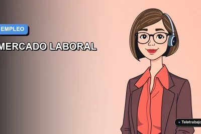 Ilustración vectorial plana y moderna de una profesional chilena sonriente, representando el máximo histórico de oferta laboral. Fondo con gradiente azul.