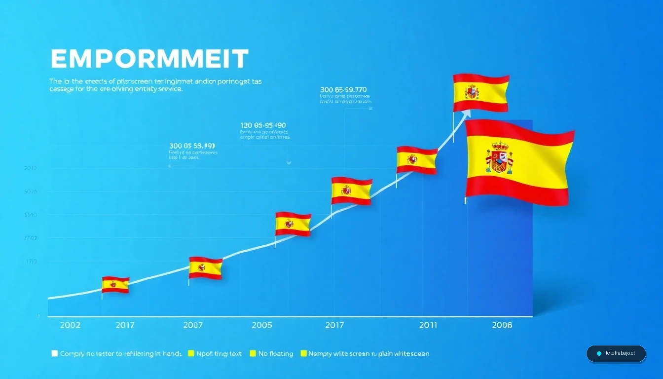 Infografía del crecimiento del empleo en España 2023: gráfico de ocupados y tasa de paro