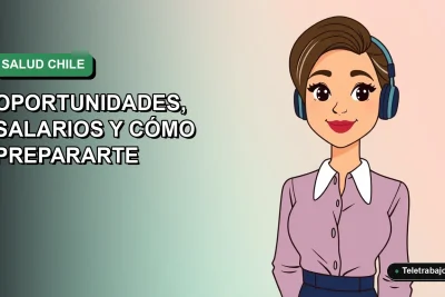 Ilustración vectorial plana de una mujer profesional de la salud en Chile, con fondo degradado vacío, estilo Corporate Memphis.