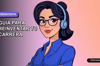 Ilustración vectorial plana de una mujer profesional chilena con blusa azul, mirando confiada hacia el futuro laboral, sobre fondo degradado lavanda. Guía de empleos más demandados en Chile para 2026.