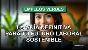 Guía visual de empleos sostenibles y futuros laborales verdes en Chile para el año 2026, concepto de economía circular y energías renovables.
