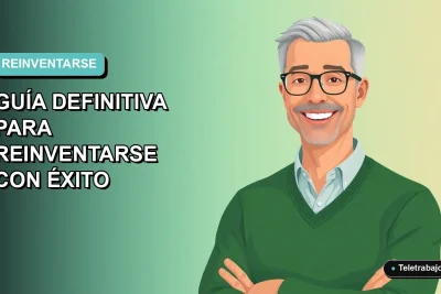 Ilustración vectorial plana de un hombre mayor de 50 años, con lentes y suéter verde, sonriendo con confianza. Fondo con gradiente suave de color teal. Concepto de emprendimiento senior en Chile.