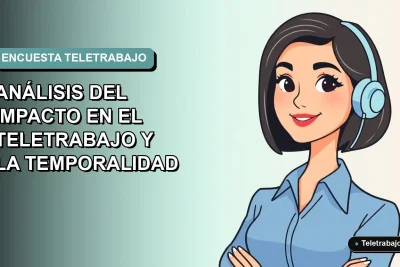 Ilustración vectorial plana de mujer profesional con blusa azul y corte bob, representando el teletrabajo en Chile, sobre fondo degradado suave.