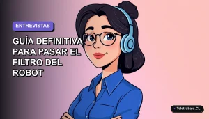 Ilustración plana vectorial de una mujer profesional de teletrabajo con blusa azul, mirando con confianza. Fondo degradado lavanda vacío a la izquierda.