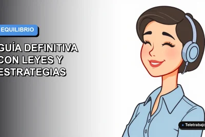 Ilustración vectorial plana de una mujer profesional chilena sonriendo, con blusa azul y corte de pelo moderno, sobre fondo degradado suave azul y gris, representando el teletrabajo y balance laboral 2026.