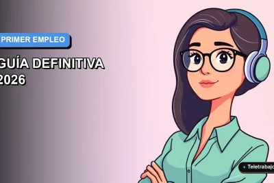 Joven profesional mujer chilena con expresión pensativa, ilustración plana estilo Corporate Memphis, sobre fondo degradado azul y lila.
