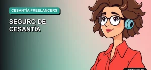 Ilustración vectorial plana de estilo premium que representa a un trabajador freelance chileno analizando conceptos de seguro de cesantía, con fondo degradado moderno.