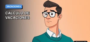 Ilustración plana corporativa de estilo premium que representa a un trabajador de oficina moderno, con un fondo de gradiente azul suave, sobre el tema de errores comunes en el cálculo de vacaciones en Chile.