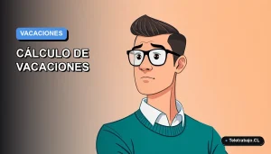 Ilustración plana corporativa de estilo premium que representa a un trabajador de oficina moderno, con un fondo de gradiente azul suave, sobre el tema de errores comunes en el cálculo de vacaciones en Chile.