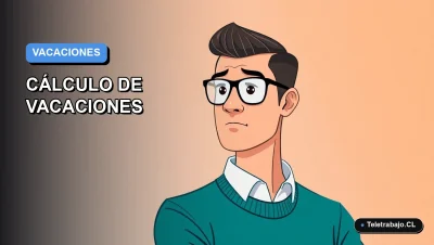 Ilustración plana corporativa de estilo premium que representa a un trabajador de oficina moderno, con un fondo de gradiente azul suave, sobre el tema de errores comunes en el cálculo de vacaciones en Chile.