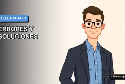 Ilustración vectorial plana de estilo premium que representa a un trabajador masculino en teletrabajo, sobre un fondo de gradiente azul, para un artículo sobre la ley de teletrabajo en Chile.