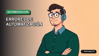 Ilustración vectorial plana de estilo premium que representa a un trabajador tecnológico en Chile, con un fondo degradado suave y espacio negativo, para un artículo sobre soluciones de automatización de Outlook.