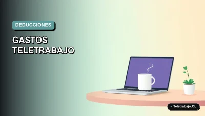 Ilustración vectorial plana de estilo premium que muestra un escritorio moderno para teletrabajo con laptop, taza de café y planta, sobre un fondo con degradado suave de color verde azulado.