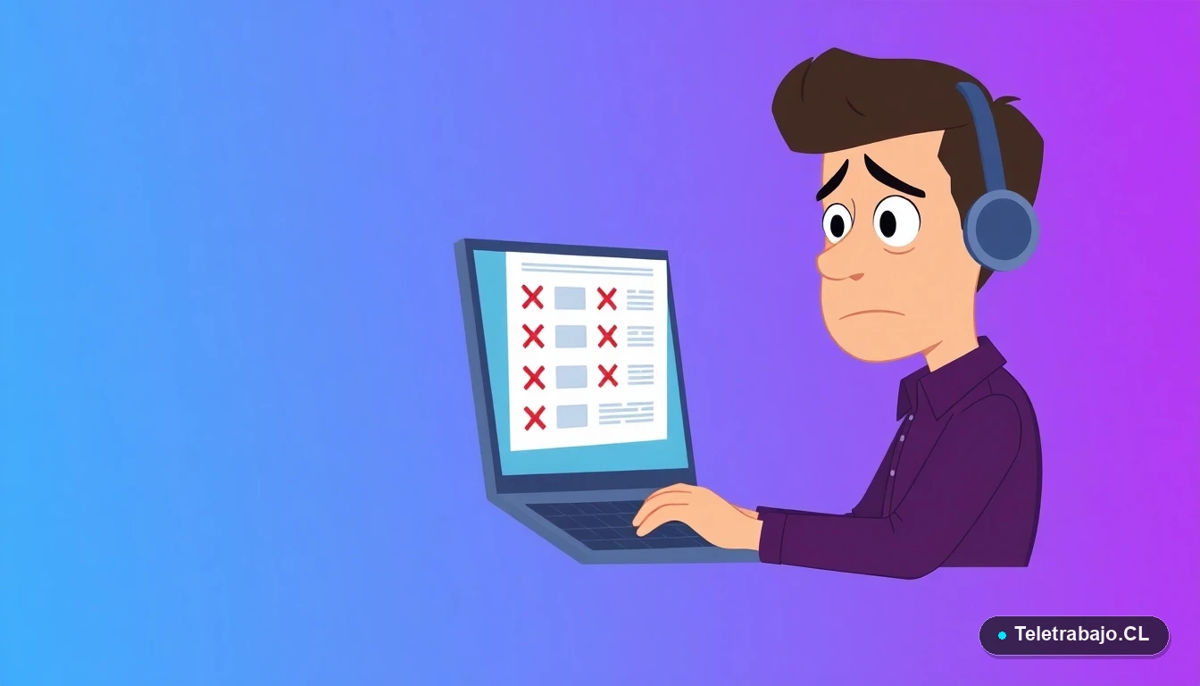 Persona preocupada revisando declaración de impuestos con errores en su computador portátil.