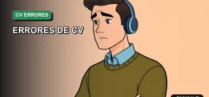 Ilustración vectorial plana de estilo premium que representa a un trabajador remoto masculino con expresión de preocupación, sobre un fondo degradado vacío, ilustrando el concepto de errores en el currículum para el mercado laboral chileno.