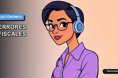 Ilustración vectorial plana y moderna de un trabajador autónomo en Chile, con fondo degradado azul, representando la gestión fiscal y contable.