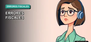 Ilustración plana corporativa de una mujer profesional en teletrabajo, con fondo degradado azul verdoso, representando conceptos de impuestos y SII.