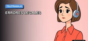 Ilustración vectorial plana y moderna de una mujer profesional trabajando en remoto, sobre un fondo de gradiente azul. Representa conceptos de teletrabajo y legislación laboral en Chile.