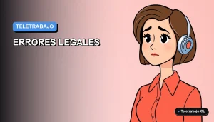 Ilustración vectorial plana y moderna de una mujer profesional trabajando en remoto, sobre un fondo de gradiente azul. Representa conceptos de teletrabajo y legislación laboral en Chile.
