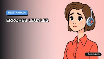 Ilustración vectorial plana y moderna de una mujer profesional trabajando en remoto, sobre un fondo de gradiente azul. Representa conceptos de teletrabajo y legislación laboral en Chile.