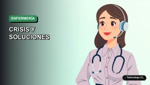 Ilustración plana vectorial de una enfermera profesional con estetoscopio, sobre un fondo degradado azul verdoso, espacio negativo a la izquierda.