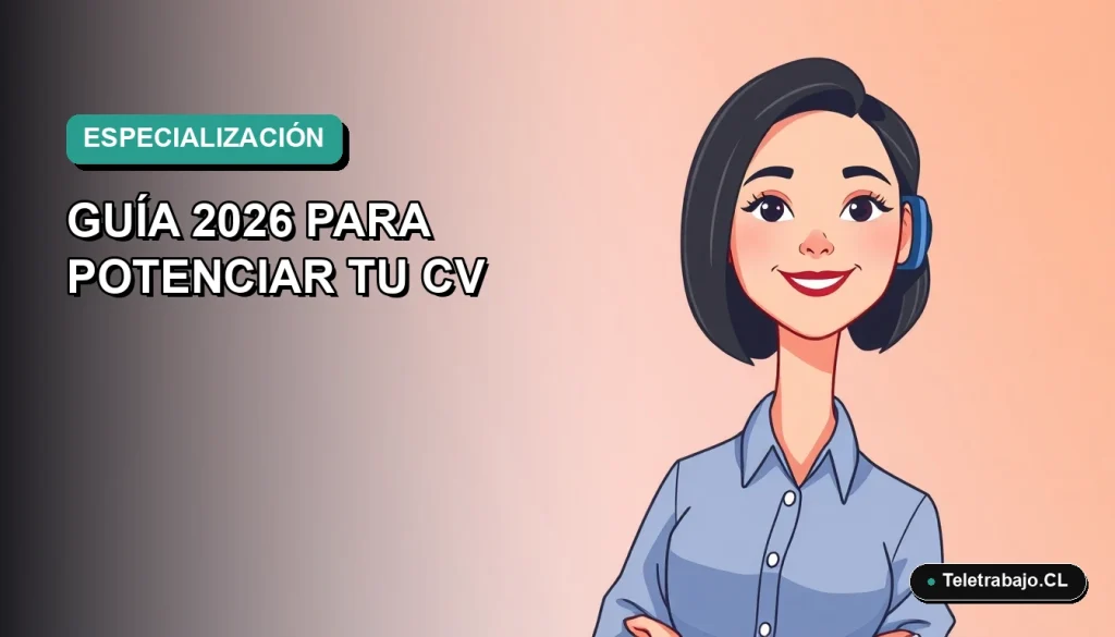 Ilustración plana vectorial de una mujer profesional de teletrabajo, con blusa azul y pelo corto, sonriendo. Fondo con gradiente suave de azul a verde menta. Espacio negativo a la izquierda. Concepto de capacitación en turismo alemán con SENCE.