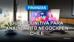 Plantilla de Estado de Resultados en Excel para análisis financiero de empresas en Chile, mostrada en pantalla de computador con gráficos abstractos.