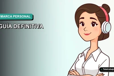 Ilustración plana vectorial de mujer profesional con blusa blanca y peinado moderno, sobre fondo degradado azul verdoso, concepto de marca personal 2026.