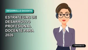 Ilustración plana vectorial de una mujer profesional de la educación, estilo Corporate Memphis, con fondo degradado azul verdoso.