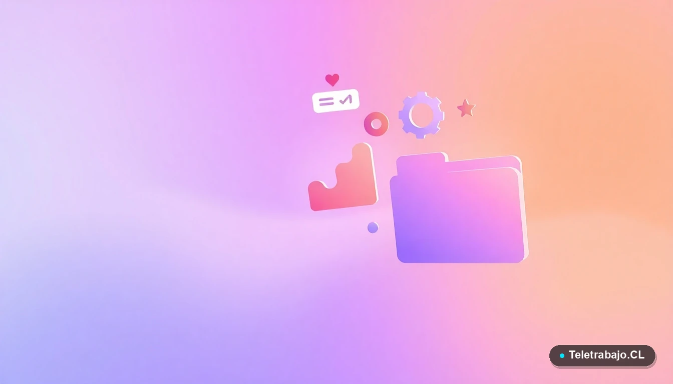 Composición abstracta de interfaz de usuario con gráficos y elementos flotantes, representando conceptos de desarrollo profesional y tecnología educativa.