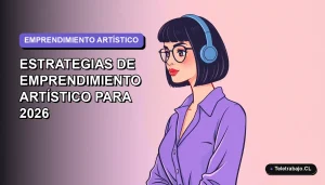 Ilustración plana corporativa de una mujer emprendedora del arte, con fondo degradado lavanda, estilo startup tecnológica.