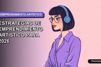 Ilustración plana corporativa de una mujer emprendedora del arte, con fondo degradado lavanda, estilo startup tecnológica.