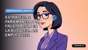 Ilustración plana corporativa de mujer profesional con expresión serena, sobre fondo degradado azul y blanco.
