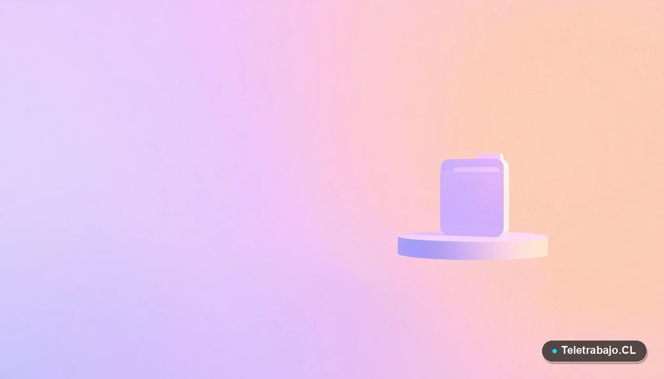 Elementos de interfaz abstractos flotantes, gráficos y engranajes en estilo ilustración plana, sobre fondo degradado lila y durazno, representando gestión de estrés.