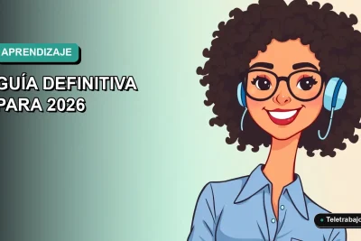 Ilustración plana vectorial de una mujer adulta profesional sonriente, con blusa azul y anteojos, sobre un fondo degradado suave de color aguamarina. Representa el aprendizaje continuo en la adultez.
