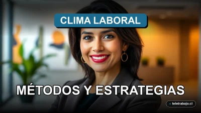 Evaluación del clima laboral 2026, una profesional hispana sonriente en entorno corporativo moderno