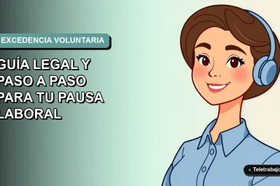 Ilustración plana corporativa de una mujer profesional chilena con blusa azul, sonriendo, sobre fondo degradado suave. Concepto de pausa laboral.