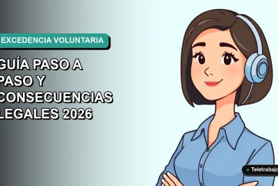 Ilustración vectorial plana de una trabajadora chilena de tecnología con blusa azul y corte bob, sobre fondo degradado verde azulado, representando una pausa laboral.