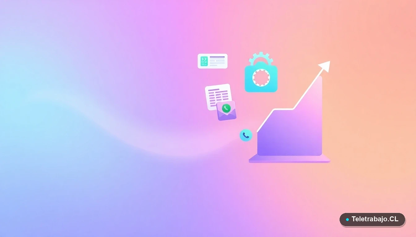 Elementos de interfaz de usuario abstractos y minimalistas, como gráficos y engranajes, sobre un fondo degradado lila, representando la optimización técnica de Excel.