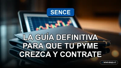 Guía financiera SENCE 2026 para pymes chilenas, fondo de oficina moderna con elementos abstractos.