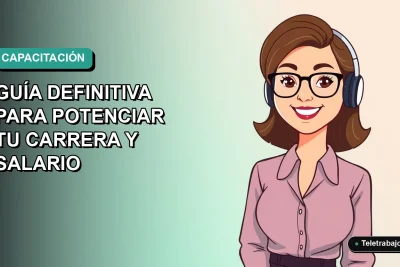 Ilustración vectorial plana de una mujer profesional chilena sonriendo, con fondo degradado azul verdoso, representando la formación profesional 2026.